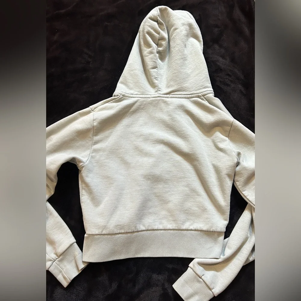 Brandy Melville Light Sage Green Zip-Up Hoodie - Picture 6 of 6